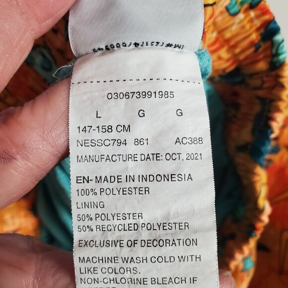 Nike Swim Trunks Boys Large L Orange Blue‎ Sealife Brief liner Drawstring Pullon - Picture 3 of 8